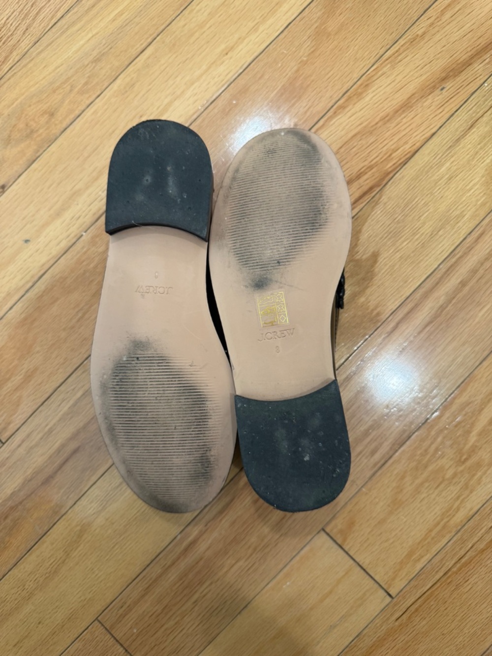 J. Crew Winona Penny Loafers Black Italian Leather Size 8 - Picture 5 of 5